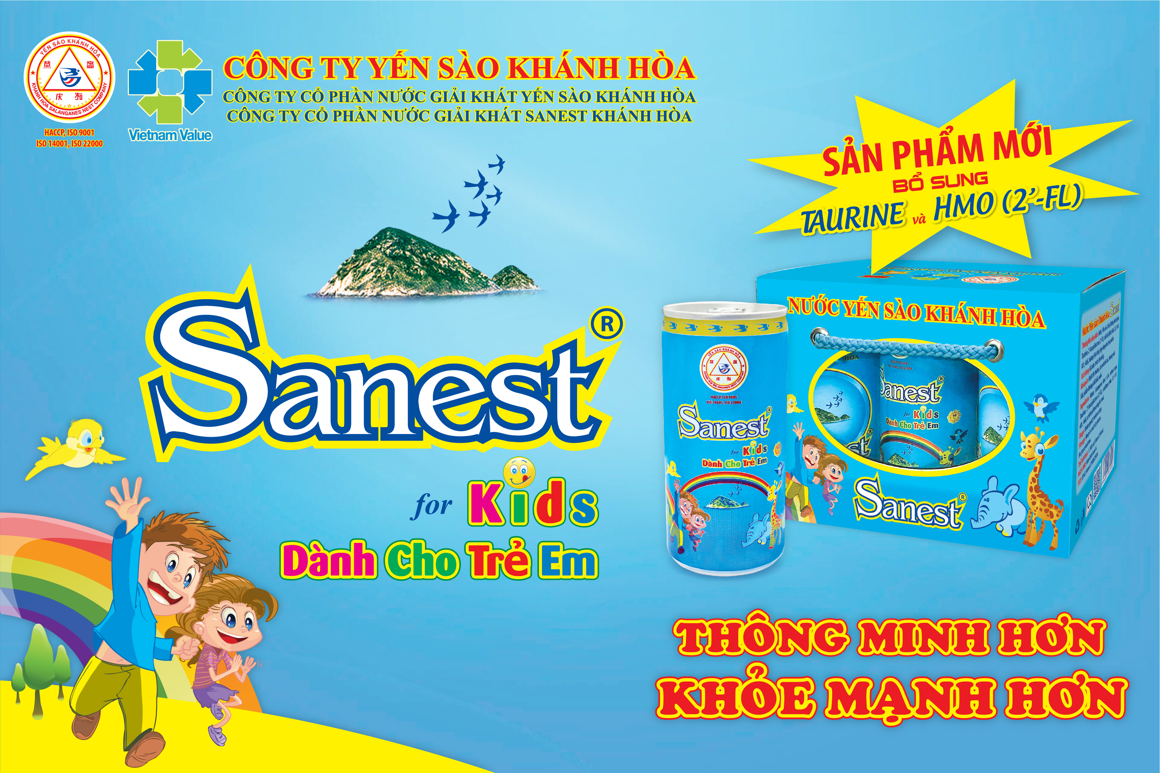 Nước Yến sào Khánh Hòa Sanest dành cho trẻ em đóng lon - Sản phẩm Vàng cho trẻ em
