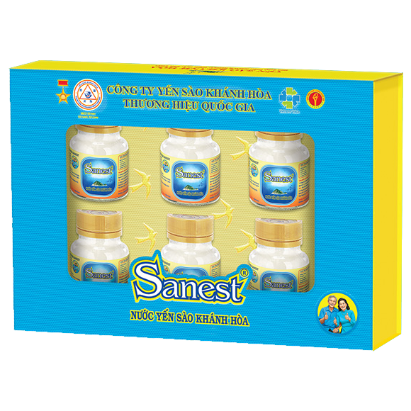 Nước Yến sào Khánh Hòa Sanest dành cho người cao tuổi 70ml - Hộp 06 lọ