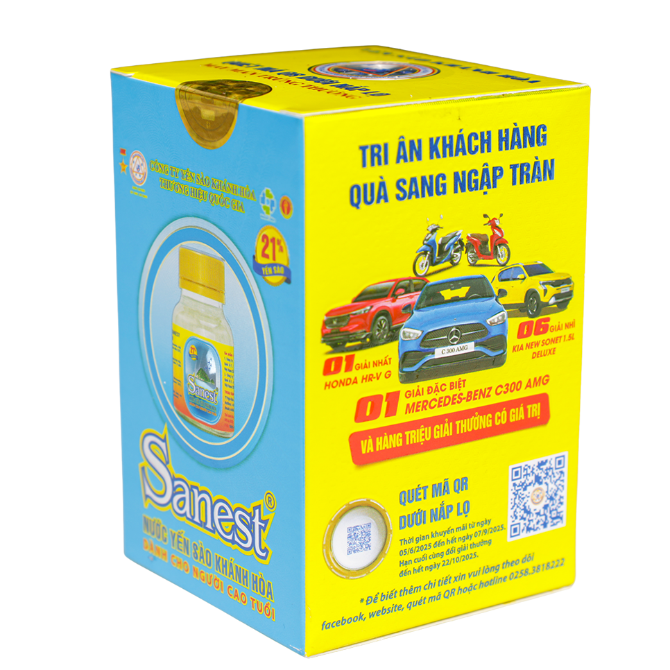 Nước Yến sào Khánh Hòa Sanest dành cho người cao tuổi hộp 1 lọ 70ml - S095