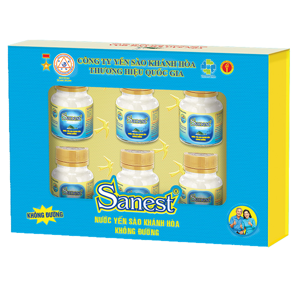 Nước Yến sào Khánh Hòa Sanest không đường dành cho người cao tuổi 70ml - Hộp 06 lọ