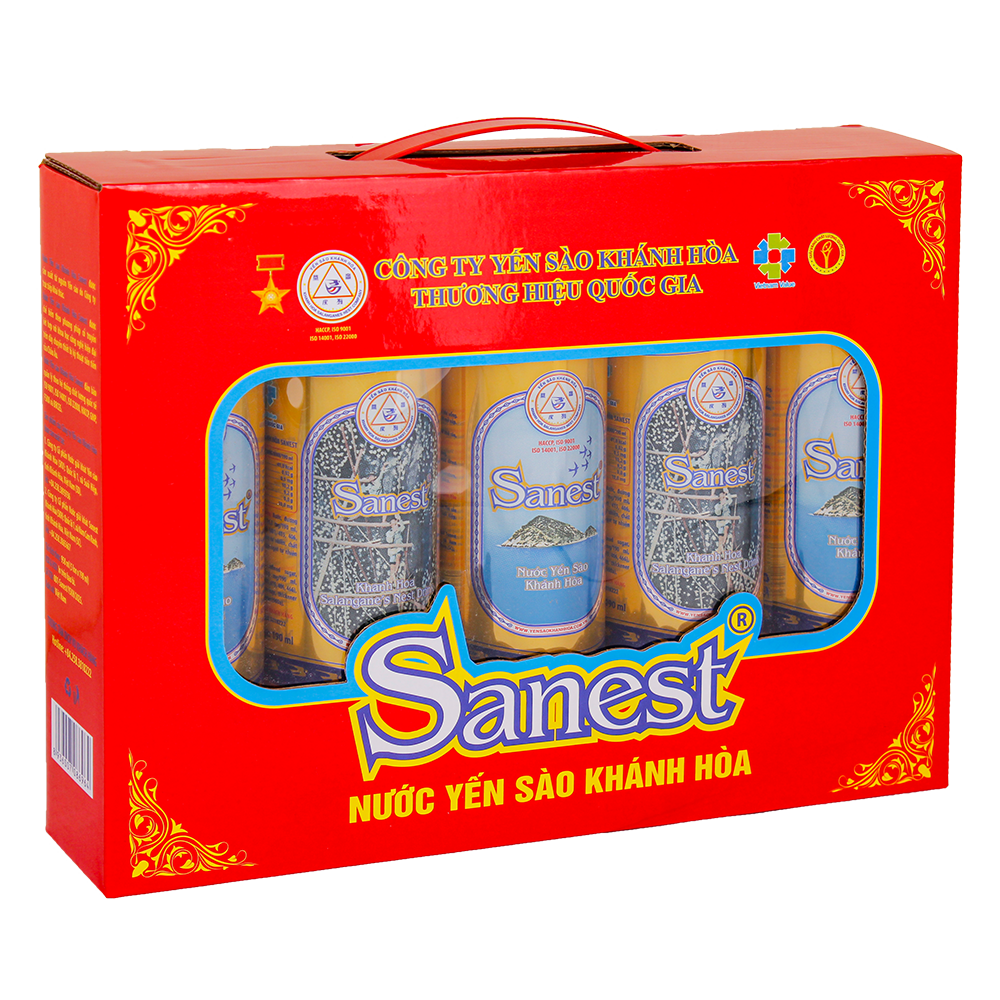 Nước Yến sào Khánh Hòa Sanest hộp 5 lon 190ml QT - 001H5QT