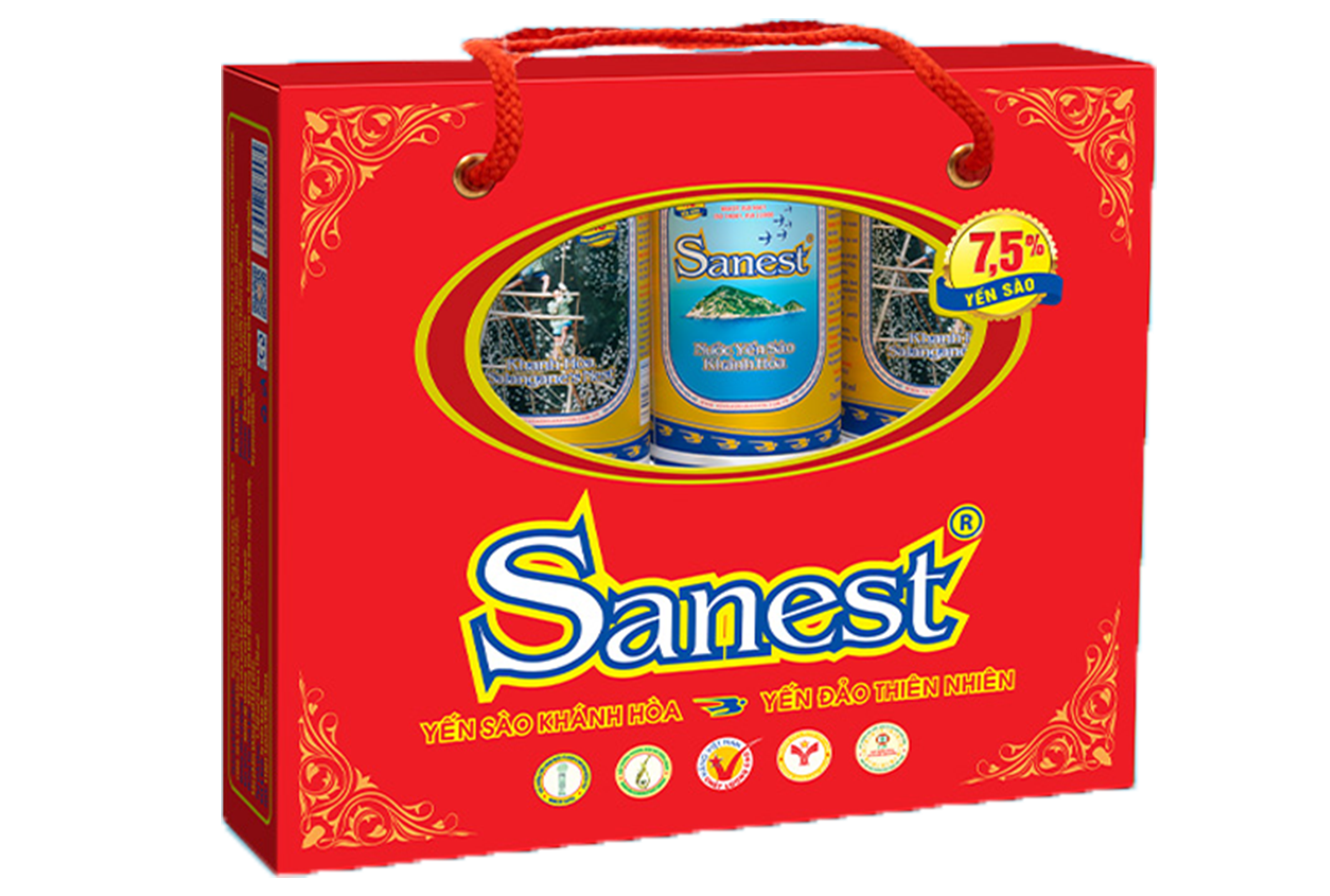 Nước Yến sào Khánh Hòa Sanest hộp 6 lon hộp quà tặng - S001H6QT