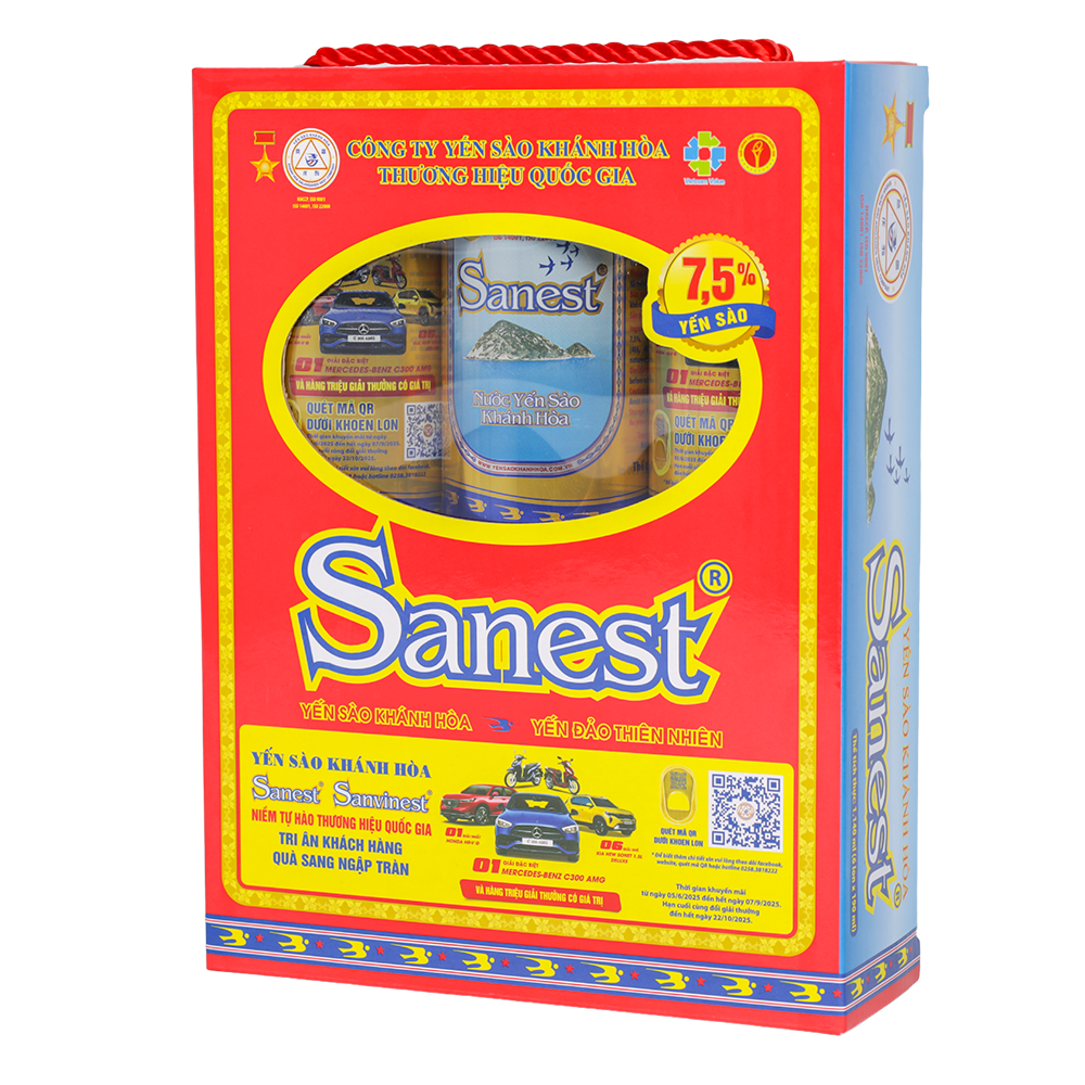 Nước Yến sào Khánh Hòa Sanest hộp 6 lon 190ml - S001H6