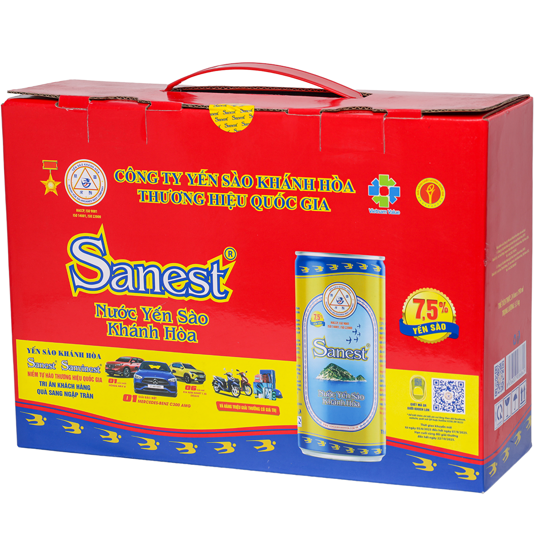 Nước Yến sào Khánh Hòa Sanest thùng 24 lon 190ml - S001T24