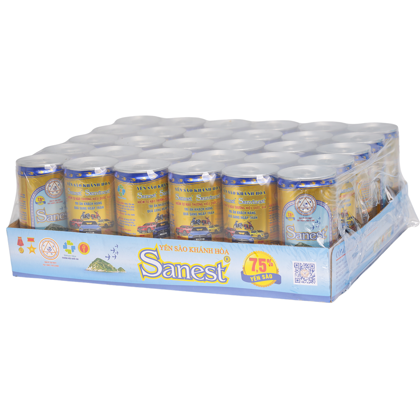 Nước Yến sào Khánh Hòa Sanest khay 30 lon 190ml - S001K30