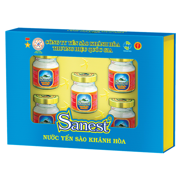 Nước Yến sào Khánh Hòa Sanest hộp 5 lọ 70ml - 002H5