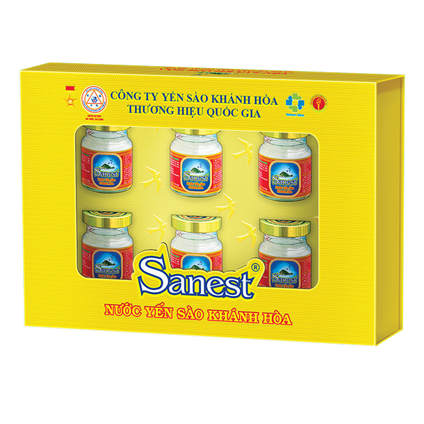 Nước yến sào Khánh Hòa Sanest hộp 6 lọ 70ml Quà tặng
