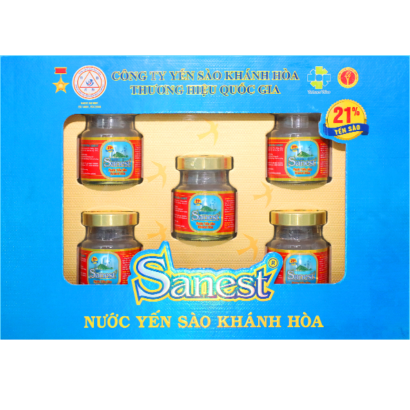 Nước Yến sào Khánh Hòa Sanest hộp 5 lọ 70ml - S002H5