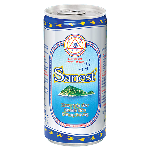 Nước Yến sào Khánh Hòa Sanest không đường lon 190ml - 003