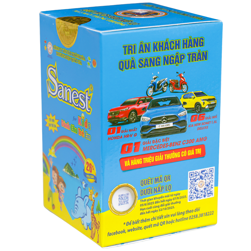 Nước Yến sào Khánh Hòa Sanest dành cho trẻ em hộp 1 lọ 62ml - S161
