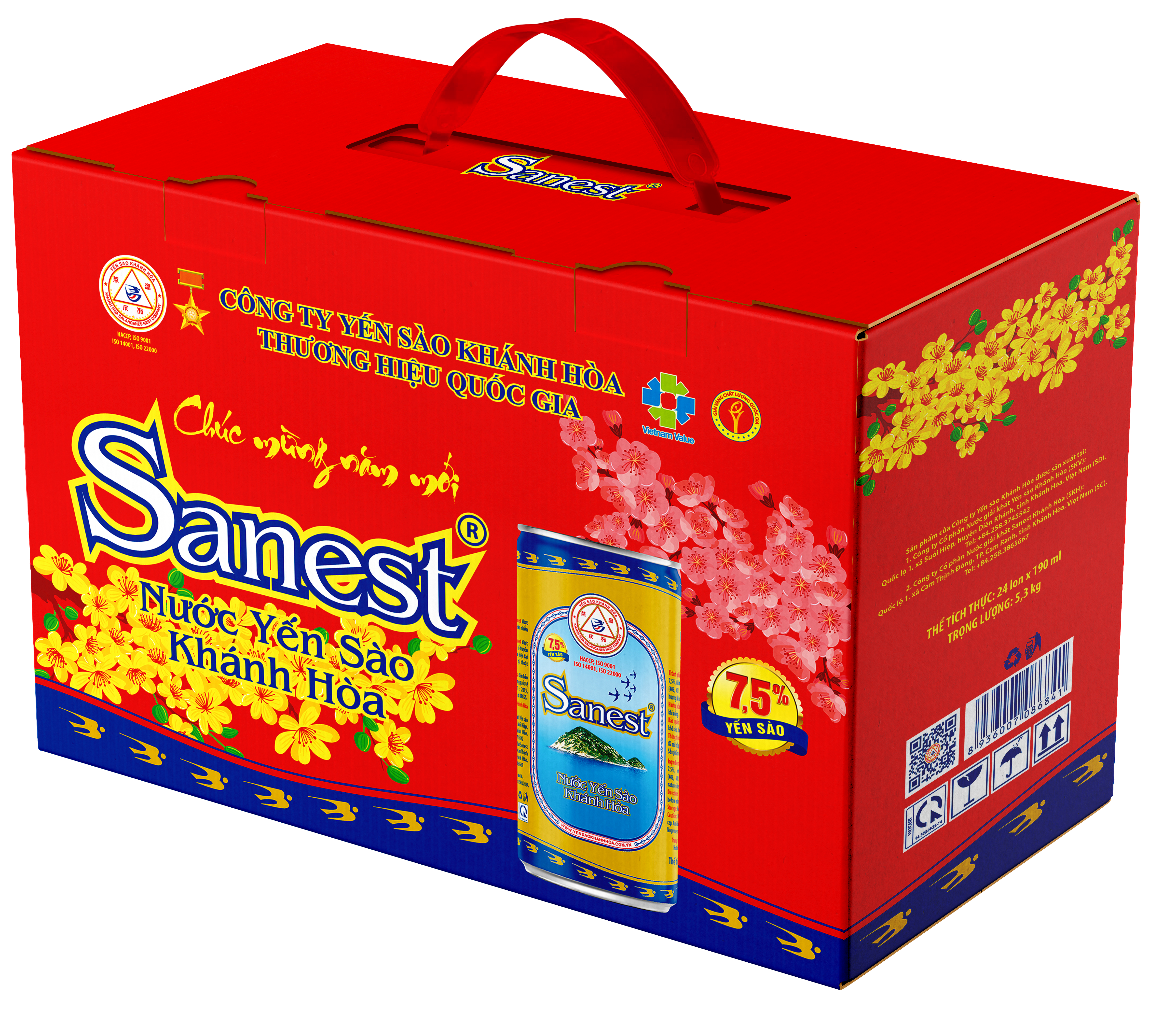 Nước Yến sào Khánh Hòa Sanest thùng 24 lon 190ml - S001T24